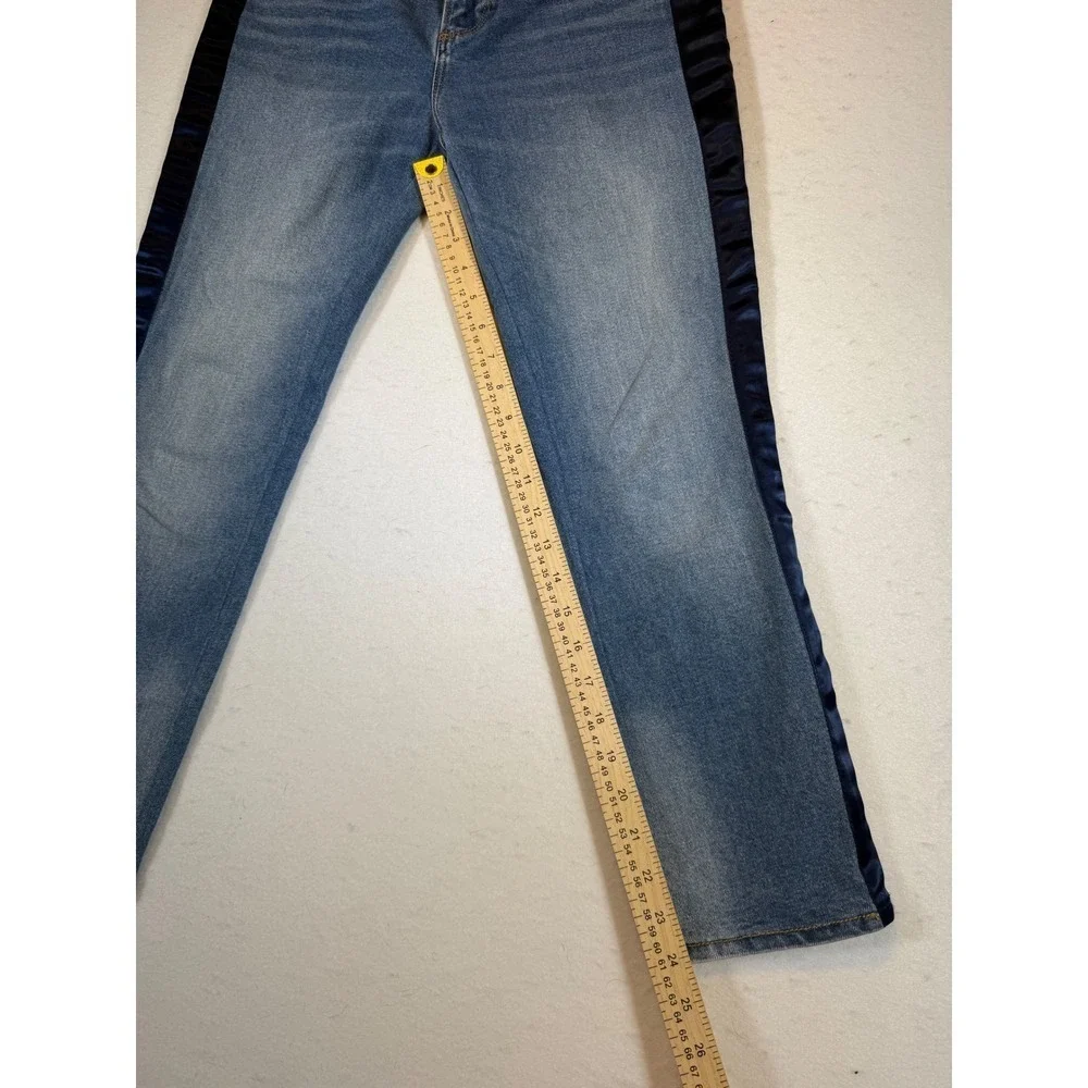 Driftwood Candace Womens Blue Denim Jeans with Navy Satin Stripe W 26 L 25